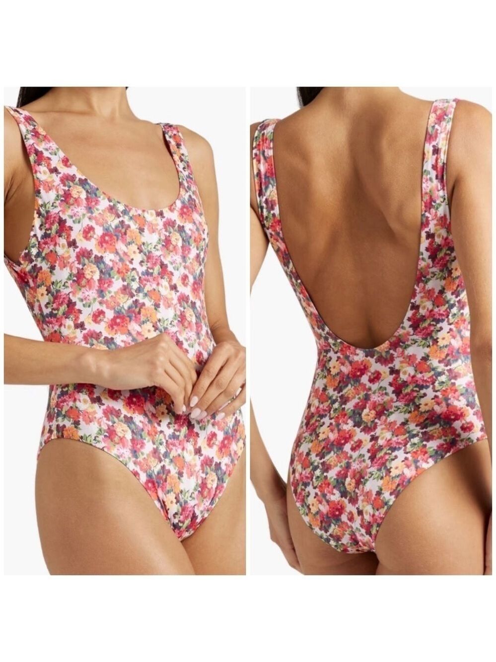Onia Rachel One Piece Floral Swimsuit in Liberty Floral Garden Coral